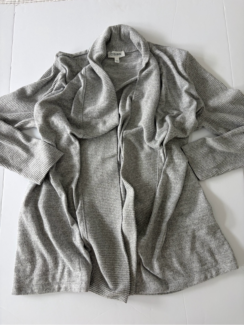 Haven Well Within Women’s Gray Open Front Cardigan Casual Size L